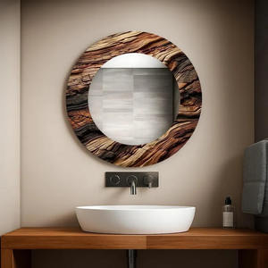 Reliable Manufacturer Artistic Finish <b>Wooden</b> Wall <b>Mirror</b> Frame For Designer Wall Decor Adding Sophisticated Touch To Home - Product Image 5