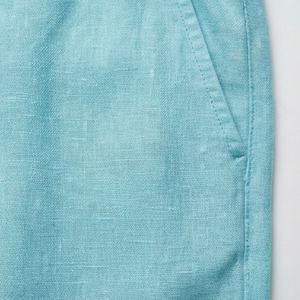 Pantalon en lin de couleur classique personnalisé avec des cordons de serrage en bois verni, design polyvalent, tissu respirant, vente en gros - Product Image 5