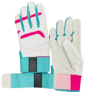 Guantes de bateo de béisbol personalizados al por mayor 100% de cuero genuino, dedo completo, resistente, agarre duradero, ideal para atletas profesionales - Product Image 4