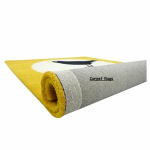 Tapis traditionnel de designer moderne fait à la main en coton tufté à la main Ensembles de tapis de taille personnalisée abstraite jaune écologique de haute qualité - Product Image 5