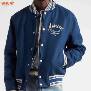Fabricante OEM de alta calidad de la Universidad de los hombres de béisbol personalizado Bomber Letterman cuero Varsity chaqueta soporte bordado para el invierno - Product Image 1