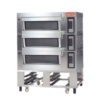Nuevo Horno Eléctrico Comercial Automático Digital Portátil Europeo de 3 Niveles y 6 Bandejas, 380V, Acero Inoxidable, para Panadería y Pastelería
