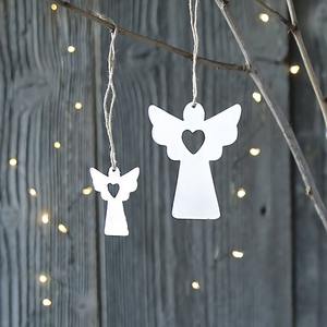 Design créatif en métal suspendu ange ornements de noël décoration d'arbre fête de vacances décor à la maison festif ange Figurine cadeau - Product Image 2