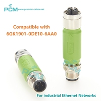 Adaptateur M12 X-Code femelle vers D-Code mâle pour réseaux Ethernet industriels Profinet Compatible 6GK1901-0DE10-6AA0