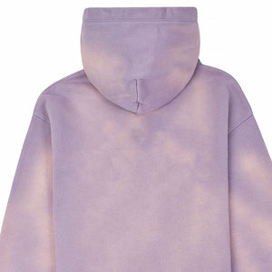 Sweat à capuche personnalisé avec logo du fabricant pour homme, vintage, délavé à l'acide, surdimensionné, en jersey de coton et polyester, teinté à carreaux pour l'hiver - Product Image 5