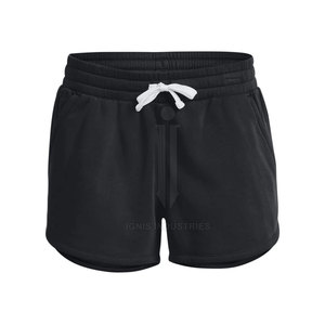 Pantalones cortos de gimnasio de fabricación pakistaní para mujer, pantalones cortos de gimnasio de algodón estampado con logotipo personalizado para mujer, talla adulta - Product Image 1