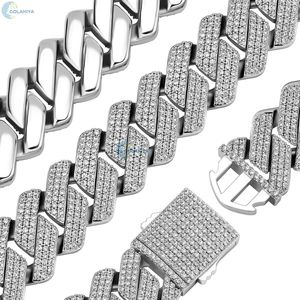 Collar de eslabones cubanos de 22MM de diamante cultivado en laboratorio personalizado, cadena ostentosa totalmente helada para hombres, cadena de Hip Hop de lujo - Product Image 6