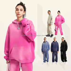 Sweat-shirt à capuche vintage délavé à l'acide surdimensionné avec logo personnalisé, design tendance 2023 BEW0185, 375GSM, pour unisexe - Product Image 4