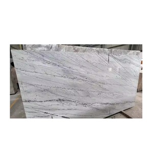 Finition extérieure polie par marbre blanc linéaire robuste de pierre naturelle Large gamme de couleurs calorifuges pour des dessus de table de projets de construction - Product Image 1