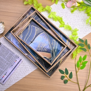 ชุดถาดเสิร์ฟลายลึกลับยามเที่ยงคืน 3 ชิ้น ชุดภาชนะบนโต๊ะอาหารทันสมัยสำหรับบ้านและโรงแรม ราคาสุดคุ้ม - Product Image 1