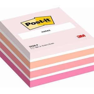 Cubes de notes autocollantes Post-it rose pastel, rouge pastèque, rose goyave, 450 feuilles, 76 x 45 x 76 mm, bloc-notes promotionnel, couleurs variées - Product Image 1
