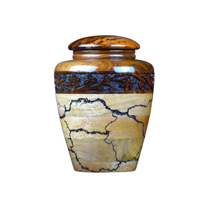 Urne funéraire en palissandre sculptée à la main boîte à souvenirs commémoratifs en bois souvenir de crémation personnalisé - Product Image 2