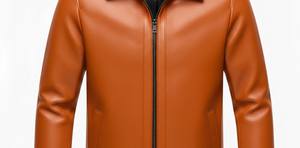 Veste en cuir longue décontractée pour homme, style streetwear, avec col en textile, OEM - Product Image 5