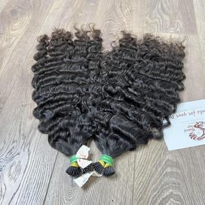 Extensions de cheveux bouclés birmans vietnamiens non transformés k Tip 100% Extensions de pointes plates bouclées birmanes Remy vierges crues - Product Image 6