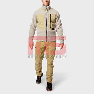 Veste d'hiver en polaire berbère Sherpa pour hommes demi-fermeture éclair poche plaquée sur la poitrine veste d'extérieur d'automne chaude et surdimensionnée personnalisée - Product Image 6