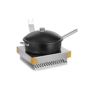 Hotel Restaurant Wedding Decoration Luxury Design Food Warmer Chafing Dish Nickel Plated Finishing Designer Handle - Product Image 3