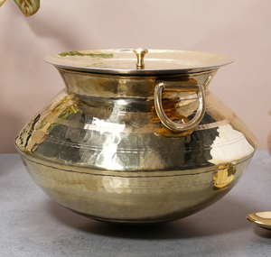 Utensilio de latón y bronce Vintage Handi Kadai Tawa Thali Set Cuchara para servir Ghee pot Masala Dani Spice Box Roti y Dosa Tawa - Product Image 6