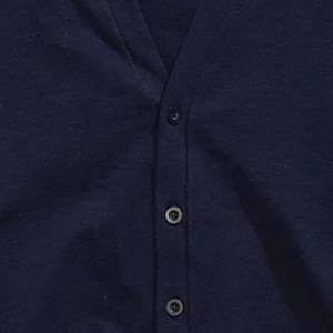 Calidad superior 2025 otoño Unisex 100% algodón cuello en V grueso antiarrugas logotipo frontal diseño personalizado cárdigan personalizado al por mayor - Product Image 4