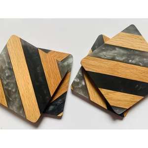 Posavasos de resina epoxi de madera de mango de estilo clásico Premium fabricante indio para beber cerveza café té - Product Image 1