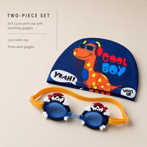 Ensemble <span class=keywords><strong>de</strong></span> natation pour enfants, 2 pièces, <span class=keywords><strong>bonnet</strong></span> <span class=keywords><strong>de</strong></span> <span class=keywords><strong>bain</strong></span> et lunettes <span class=keywords><strong>de</strong></span> natation, avec ajustement extensible, pour la piscine et la <span class=keywords><strong>plage</strong></span> - Product Image 2