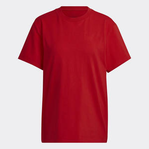 Camisetas de mujer de talla grande Rojas lisas de algodón 100% de alta calidad, etiquetas de impresión personalizadas para hombres, camisetas casuales con bordado personalizado - Product Image 4