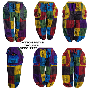 Wholesale <b>Indian</b> Cotton Patch <b>Trousers</b> for Women Bohemian Style Handmade Patchwork Pants, Colorful Cotton <b>Trousers</b> - Product Image 1