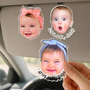Clip per Visiera Auto Personalizzato con Foto del Bambino Qiuhan, Regalo per la Festa del Papà, Regalo per Papà, Guida con Sicurezza, Regalo per Marito - Product Image 1