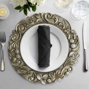 Exquisita Placa de cargador de metal pulido con espejo brillante para restaurantes de lujo, bodas, banquetes de lujo, decoración formal - Product Image 2