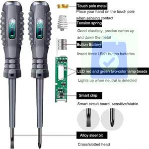 Suministro Directo de Fábrica LLC B05 Destornillador 2 en 1 de Alto Torque con Doble Luz y Lápiz de Prueba con Detector de Electricidad Magnética Potente - Product Image 1