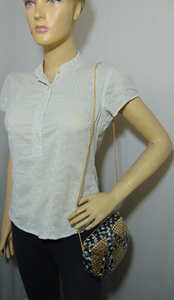 Sac à main à bandoulière pour femme, pochette de soirée en métal brillant - Product Image 4