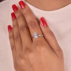 แหวนเพชรรูปวงรีทรงรีขนาด2.25 CT ทรงวงรีวงยาวสำหรับ VVS1เพชรโมอิสซาไนต์บดน้ำแข็งรูปวงรีทรงรี D - Product Image 1