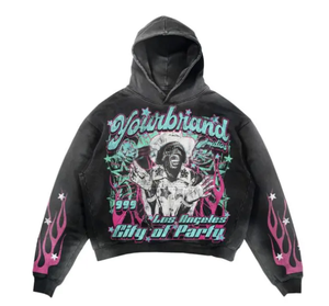 Sweat à capuche zippé personnalisé pour hommes Vestes pullover anime en coton avec broderie Logo à l'avant doublé du service OEM - Product Image 2