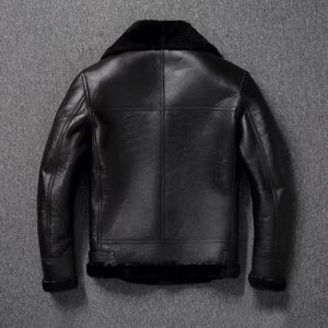Veste en cuir légère pour homme Veste en cuir durable décontractée et simple pour homme Veste en cuir coupe-vent tendance - Product Image 3
