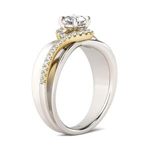 Anillo de Plata de Ley Chapado en Oro Rosa de Dos Tonos de Moda Jeulia - Product Image 3
