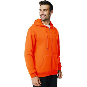 Sudaderas con cremallera personalizadas de alta calidad para hombres, venta al por mayor, sudaderas ajustadas a la moda, sudaderas con capucha de lana de algodón, ropa de calle - Product Image 3