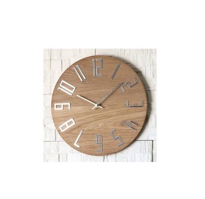 Horloge murale en bois de maison forme ronde Design élégant de qualité supérieure pour la maison bureau décoration murale horloges murales prix abordable - Product Image 3