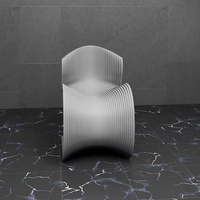 Chaise ergonomique flottante personnalisée en contreplaqué paramétrique, siège architectural fluide pour réception VIP et salon