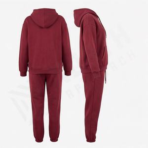 Ensemble de survêtement d'hiver pour femmes grande taille, respirant, en coton et polyester, séchage rapide, imprimé, pantalon technique, col à capuche, style uni - Product Image 2