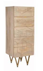 Commode haute Dallas Light Mango Design moderne pour chambre à coucher, salon, salle à manger ou hôtel en bois - Product Image 2