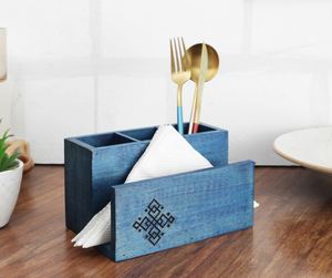 High Quality Handmade Wooden Cutlery Holder for Tableware Restaurant Hotel Home Customized Logo Available - Product Image 5