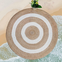 Tapis tissé à la main 100% jute, poids moyen, rayures écologiques, Bangladesh, taille et couleur personnalisées, logo personnalisé, export en gros dans le monde entier