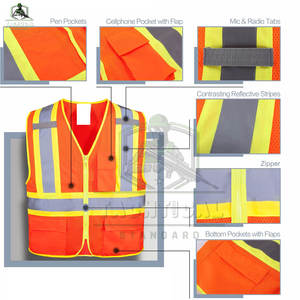 เสื้อกั๊กนิรภัย LED กันน้ำมาตรฐาน ANSI Class 1 ขายดี พร้อมโลโก้สั่งทำได้ ไซส์ใหญ่สำหรับผู้ใหญ่ ชุดทำงานกลางแจ้ง คุณภาพสูง - Product Image 5