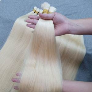 Color Rubio a granel Natural recto bebé vietnamita Super doble dibujado extremo grueso 100% Remy Virgen Vietnam extensiones de cabello humano - Product Image 4