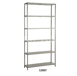 Librería abierta de 4 niveles de Metal bronce con gabinete de 4 puertas, librería moderna de pie para sala de estar, oficina y biblioteca - Product Image 3