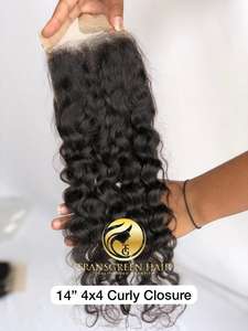 Mejor producto de calidad superior Virgen cruda 4x4 Cierre de encaje Rizado natural Ventas al por mayor Extensión de cabello humano brasileño Remy indio Cutícula - Product Image 5