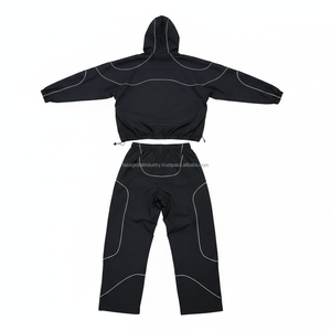 Conjunto Deportivo para Hombre, Primavera, Ligero, con Ribete Reflectante, Chaqueta Cortavientos con Capucha y Pantalones, Ropa Deportiva Urbana, Personalizable - Product Image 2
