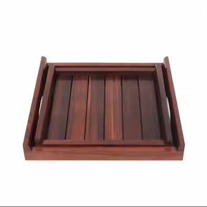 ถาดเสิร์ฟถ้วยน้ำถาดไม้ชาพร้อมที่จับถาดไม้ธรรมชาติสำหรับเสิร์ฟในโรงแรมตกแต่ง - Product Image 1