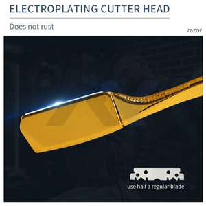 Rasoir de Barbier Manuel en Acier Inoxydable de Haute Qualité, à Lame Droite avec Conception à Ressort pour Hommes, Meilleure Vente - Product Image 5