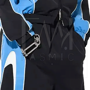 Sólido Cierre de cremallera Manga larga Deportes Outwear 100% Poliéster Conjuntos cortavientos con tela personalizable High Street Style - Product Image 5