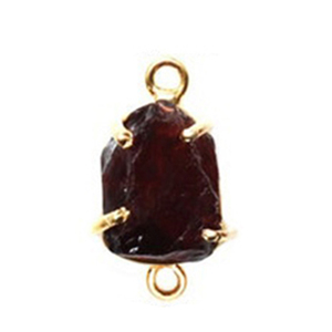 Conector de joyería de doble fianza de alta calidad de Plata de Ley 925, collar de 10-12mm con ajuste de punta de piedra preciosa Natural granate crudo - Product Image 1